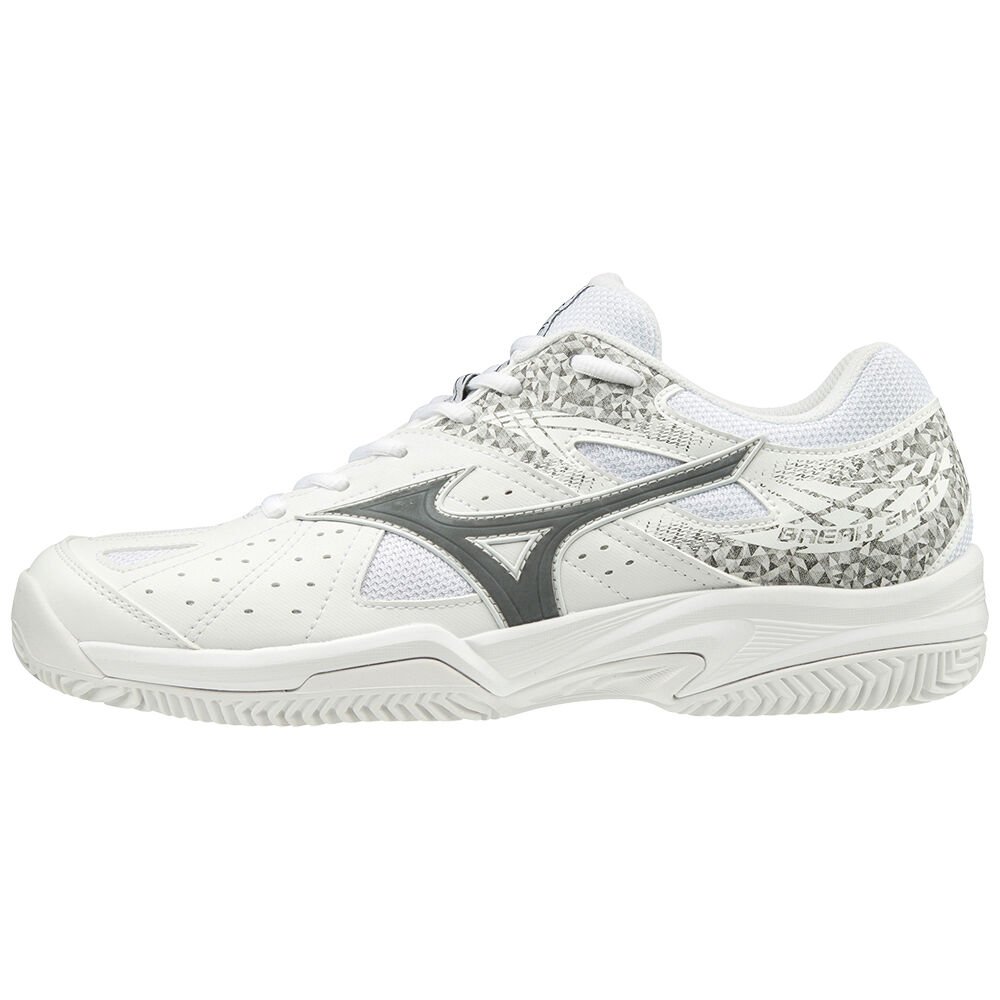 Scarpe Tennis Mizuno Break Shot 2 CC Donna - Bianche/Nere/Bianche - 36719-ZWGC